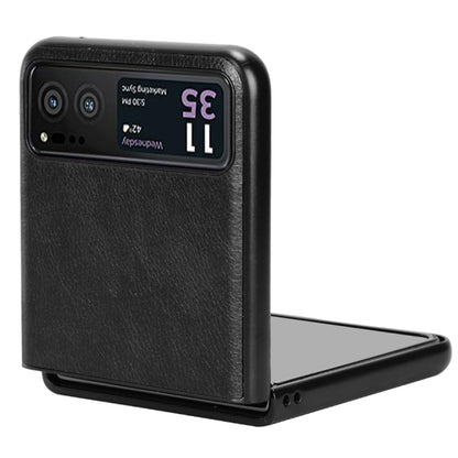 For Motorola Moto Razr 40 Litchi Texture Back Cover Phone Case(Black) by buy2fix