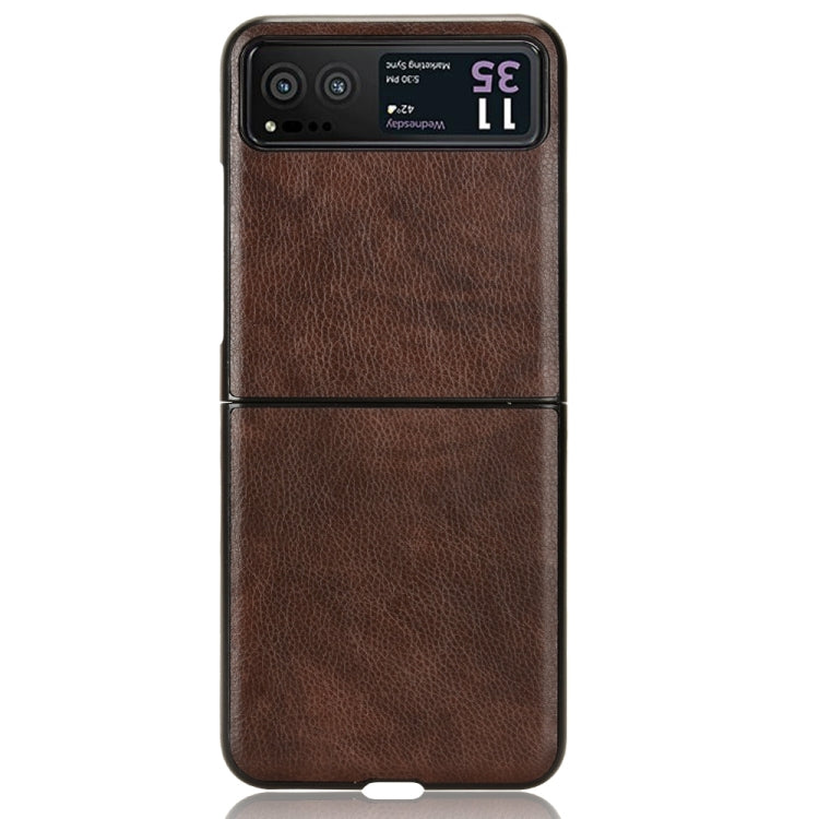 For Motorola Moto Razr 40 Litchi Texture Back Cover Phone Case(Brown) by buy2fix