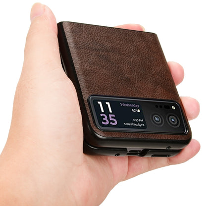 For Motorola Moto Razr 40 Litchi Texture Back Cover Phone Case(Brown) by buy2fix