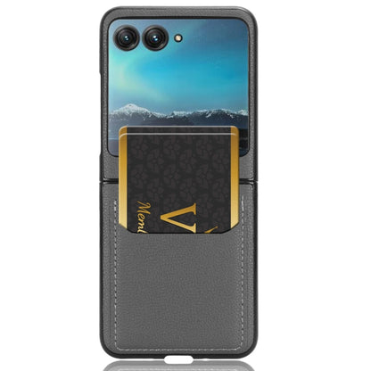 For Motorola Moto Razr 40 Ultra Litchi Texture Card Slot Phone Case(Grey) by buy2fix