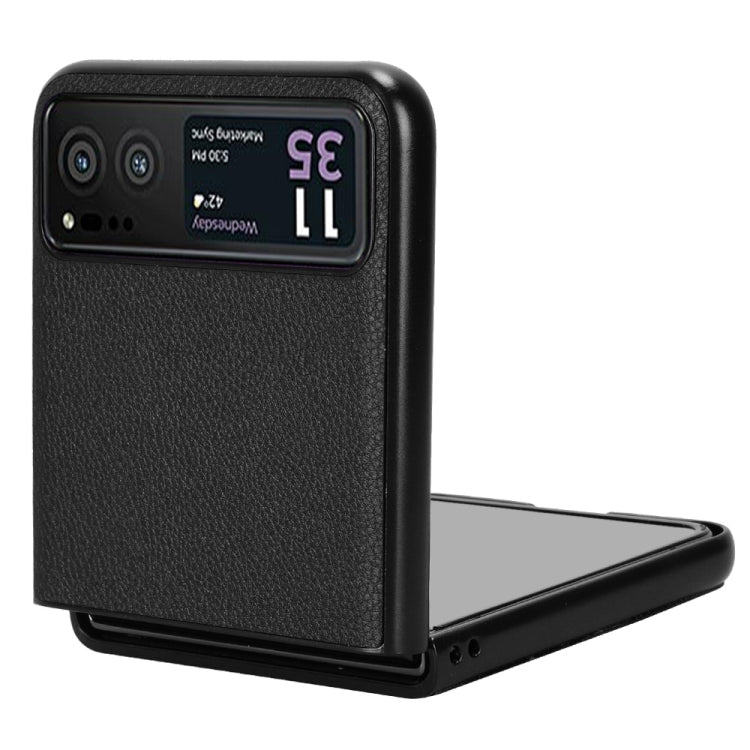 For Motorola Moto Razr 40 Litchi Texture Card Slot Phone Case(Black) by buy2fix