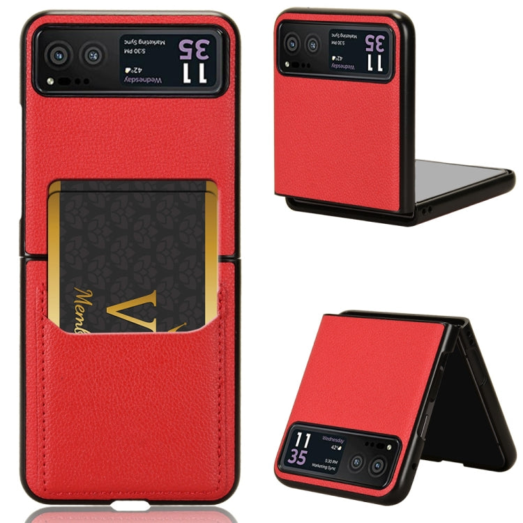 For Motorola Moto Razr 40 Litchi Texture Card Slot Phone Case(Red) by buy2fix