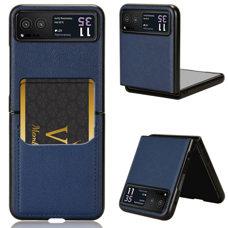 For Motorola Moto Razr 40 Litchi Texture Card Slot Phone Case(Blue) by buy2fix
