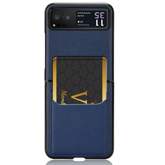 For Motorola Moto Razr 40 Litchi Texture Card Slot Phone Case(Blue) by buy2fix