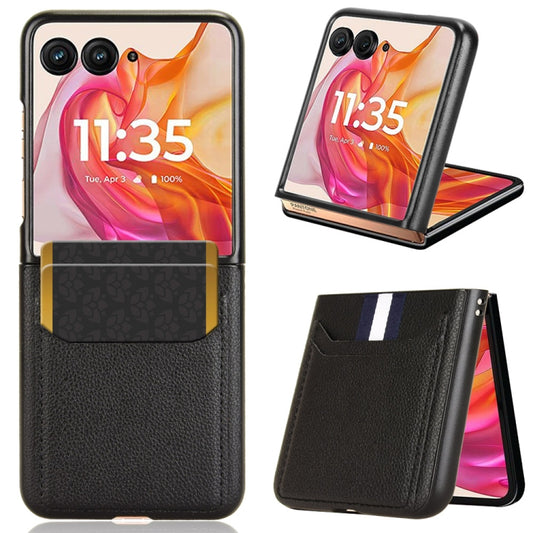 For Motorola Razr 50 Ultra Litchi Texture Card Slot Phone Case(Black) by buy2fix