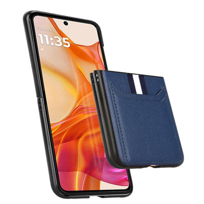 For Motorola Razr 50 Ultra Litchi Texture Card Slot Phone Case(Blue) by buy2fix