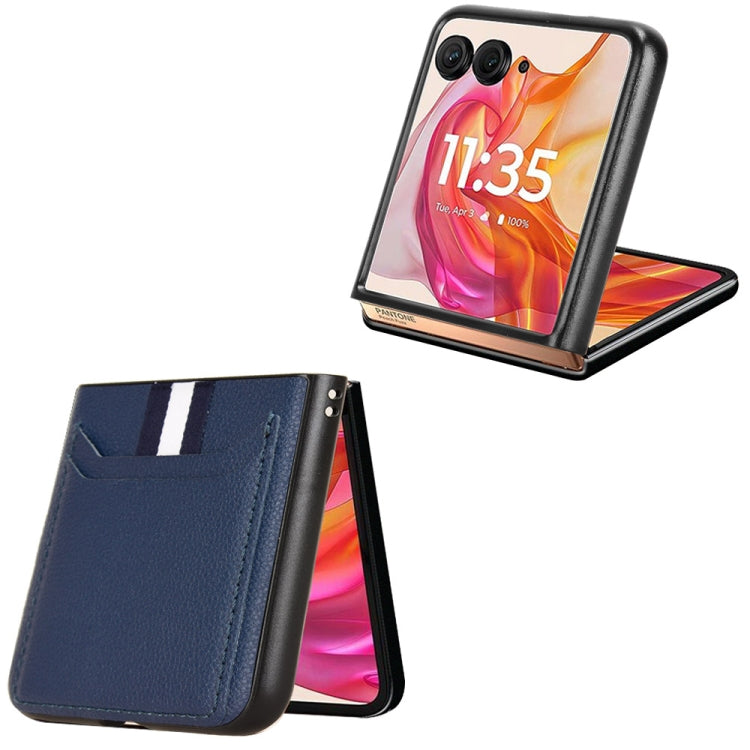For Motorola Razr 50 Ultra Litchi Texture Card Slot Phone Case(Blue) by buy2fix