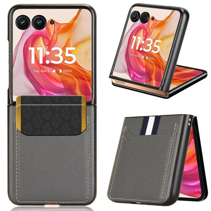 For Motorola Razr 50 Ultra Litchi Texture Card Slot Phone Case(Grey) by buy2fix