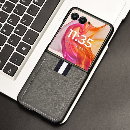 For Motorola Razr 50 Ultra Litchi Texture Card Slot Phone Case(Grey) by buy2fix