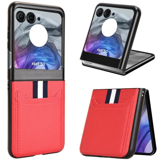 For Motorola Razr 50 Litchi Texture Card Slot Phone Case(Red) by buy2fix