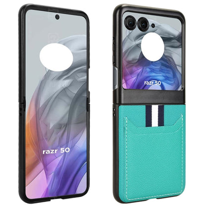 For Motorola Razr 50 Litchi Texture Card Slot Phone Case(Green) by buy2fix