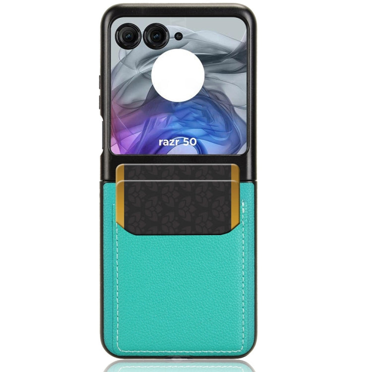For Motorola Razr 50 Litchi Texture Card Slot Phone Case(Green) by buy2fix