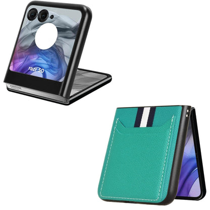 For Motorola Razr 50 Litchi Texture Card Slot Phone Case(Green) by buy2fix