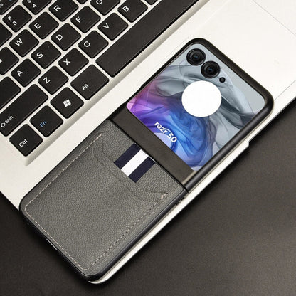 For Motorola Razr 50 Litchi Texture Card Slot Phone Case(Grey) by buy2fix