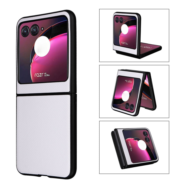 For Motorola Moto Razr 40 Ultra PU Leather PC Phone Case(White) by buy2fix