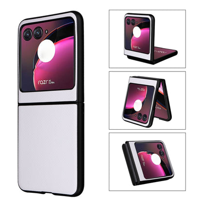 For Motorola Moto Razr 40 Ultra PU Leather PC Phone Case(White) by buy2fix