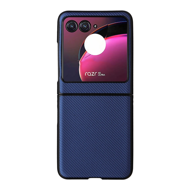 For Motorola Moto Razr 40 Ultra PU Leather PC Phone Case(Blue) by buy2fix