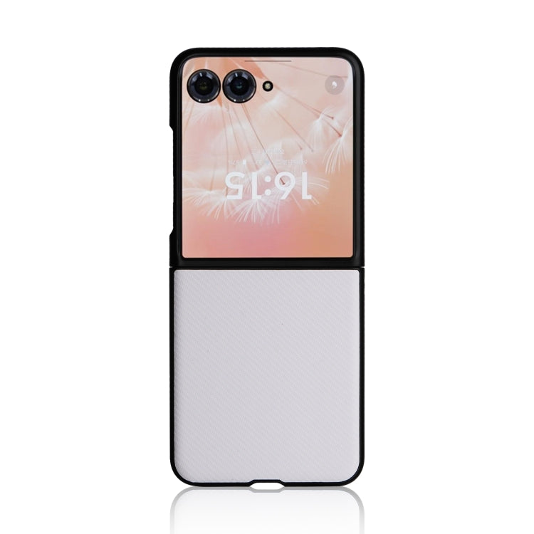 For Motorola Moto Razr 50 Ultra PU Leather PC Phone Case(White) by buy2fix