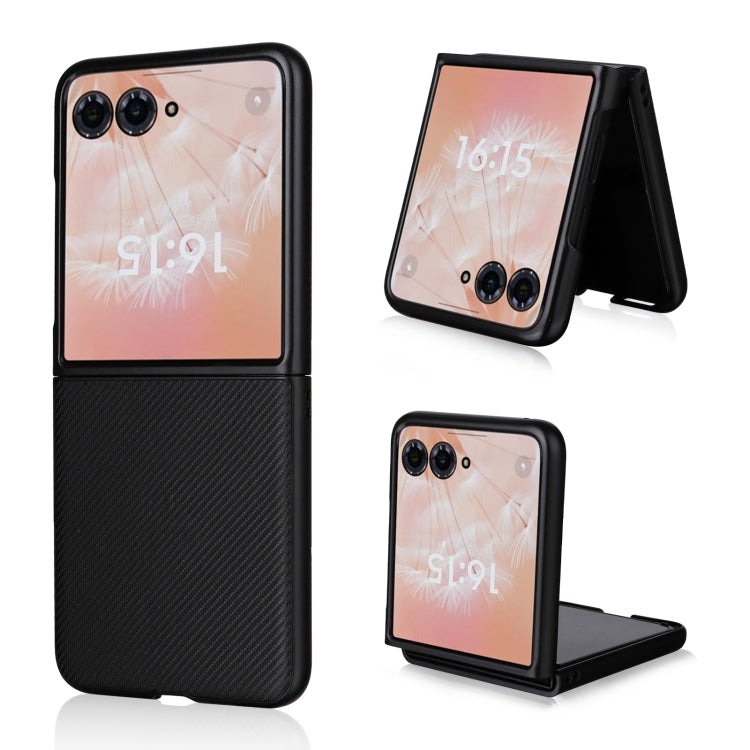 For Motorola Moto Razr 50 Ultra PU Leather PC Phone Case(Black) by buy2fix