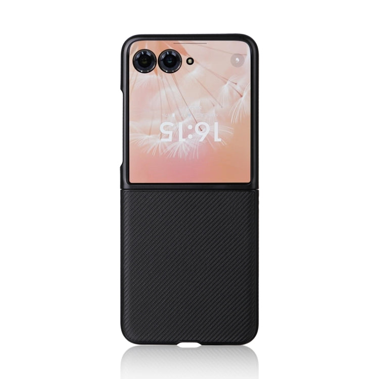 For Motorola Moto Razr 50 Ultra PU Leather PC Phone Case(Black) by buy2fix