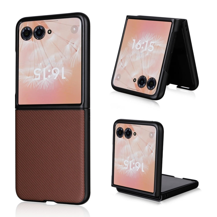 For Motorola Moto Razr 50 Ultra PU Leather PC Phone Case(Brown) by buy2fix