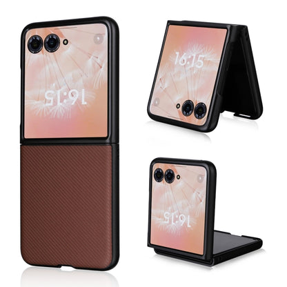For Motorola Moto Razr 50 Ultra PU Leather PC Phone Case(Brown) by buy2fix