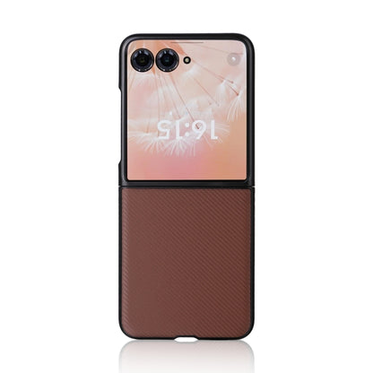 For Motorola Moto Razr 50 Ultra PU Leather PC Phone Case(Brown) by buy2fix