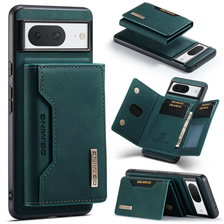 For Google Pixel 8 DG.MING M2 Series 3-Fold Multi Card Bag + Magnetic Phone Case(Green) - Google Cases by DG.MING | Online Shopping UK | buy2fix