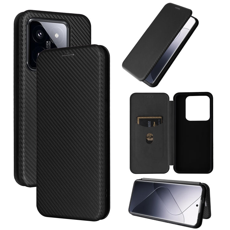 For Xiaomi 14 Pro Carbon Fiber Texture Flip Leather Phone Case(Black) by buy2fix