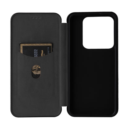 For Xiaomi 14 Pro Carbon Fiber Texture Flip Leather Phone Case(Black) by buy2fix