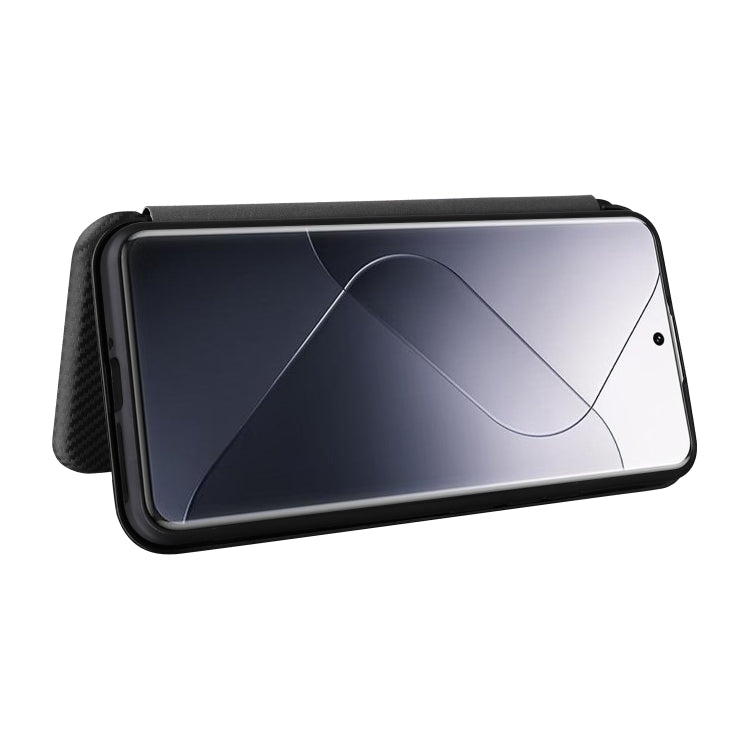 For Xiaomi 14 Pro Carbon Fiber Texture Flip Leather Phone Case(Black) by buy2fix