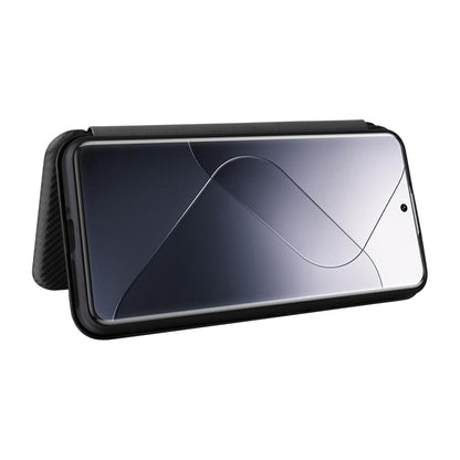 For Xiaomi 14 Pro Carbon Fiber Texture Flip Leather Phone Case(Black) by buy2fix