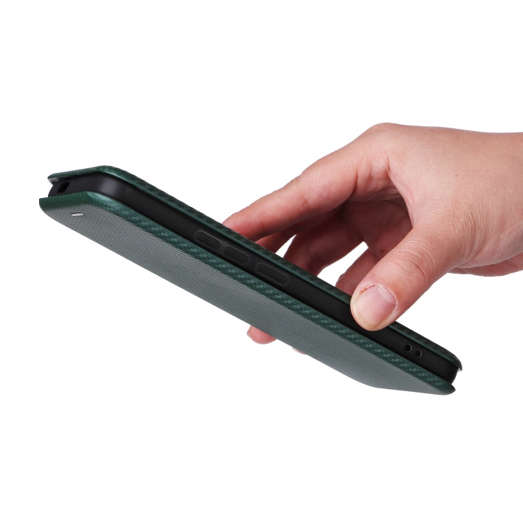 For Xiaomi 14 Carbon Fiber Texture Flip Leather Phone Case(Green) by buy2fix