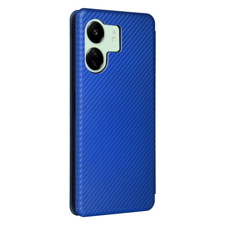 For Xiaomi Redmi 13C 5G / 4G Carbon Fiber Texture Flip Leather Phone Case(Blue) - 13C Cases by buy2fix | Online Shopping UK | buy2fix