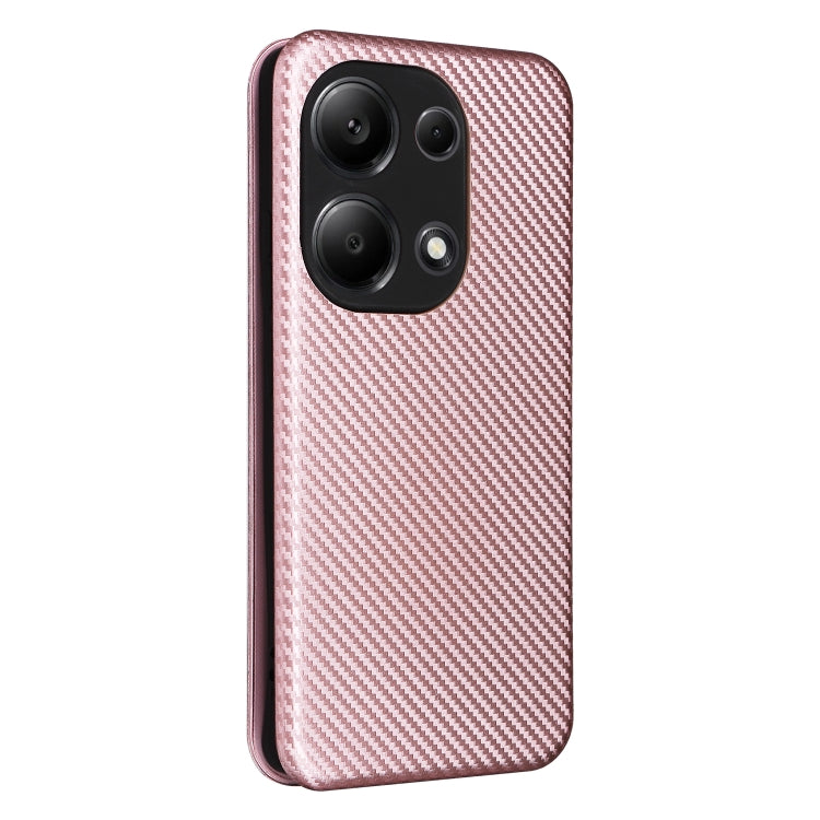 For Xiaomi Redmi Note 13 Pro / M6 Pro 4G Carbon Fiber Texture Flip Leather Phone Case(Pink) - Xiaomi Cases by buy2fix | Online Shopping UK | buy2fix