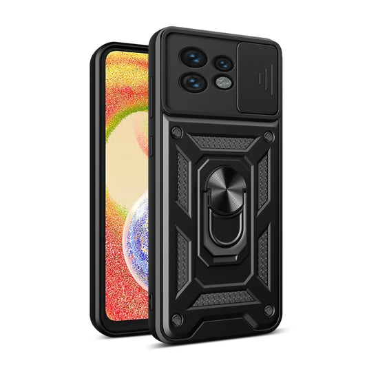 For Motorola Edge 40 Pro Sliding Camera Cover Design TPU+PC Phone Case(Black) by buy2fix