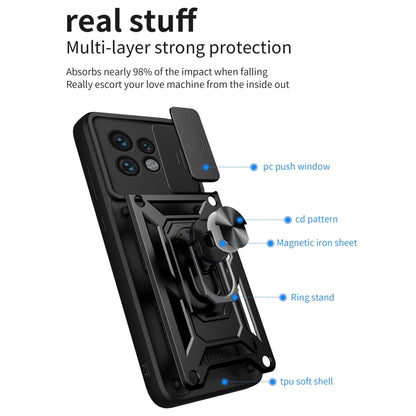 For Motorola Edge 40 Pro Sliding Camera Cover Design TPU+PC Phone Case(Black) by buy2fix