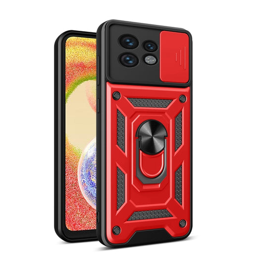 For Motorola Edge 40 Pro Sliding Camera Cover Design TPU+PC Phone Case(Red) by buy2fix