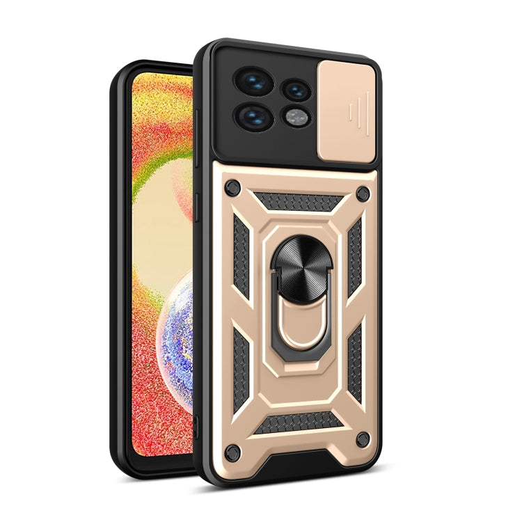 For Motorola Edge 40 Pro Sliding Camera Cover Design TPU+PC Phone Case(Gold) by buy2fix