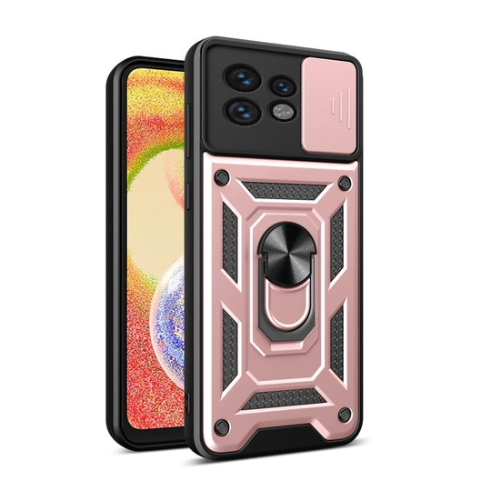 For Motorola Edge 40 Pro Sliding Camera Cover Design TPU+PC Phone Case(Rose Gold)