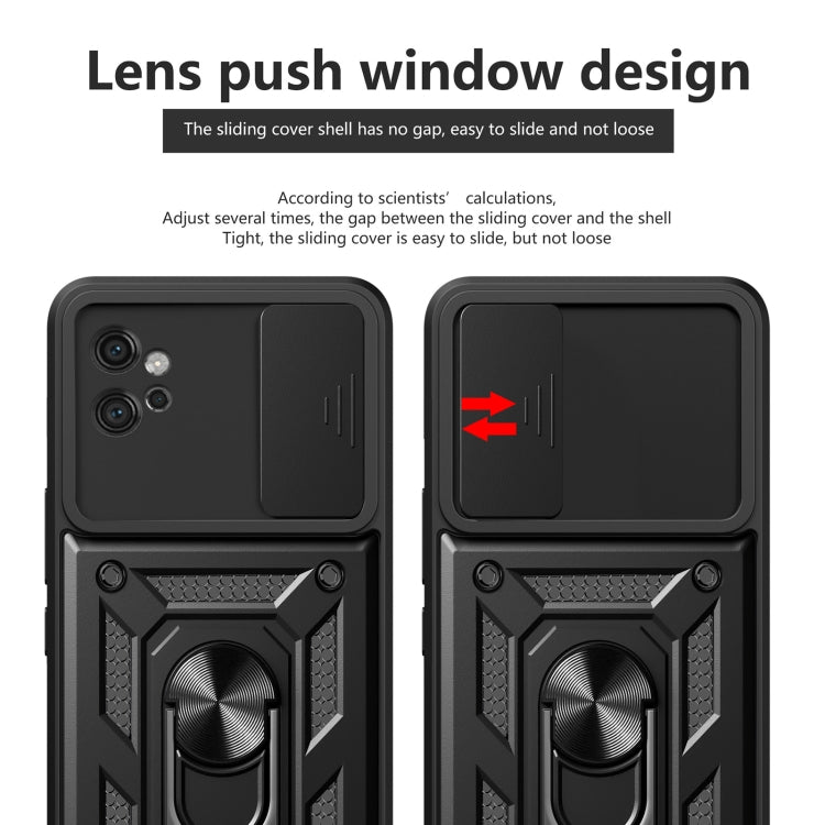 For Motorola Moto G32 Sliding Camera Cover Design TPU Hybrid PC Phone Case(Black) - Motorola Cases by buy2fix | Online Shopping UK | buy2fix