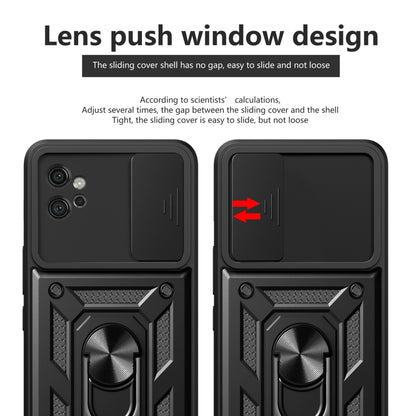 For Motorola Moto G32 Sliding Camera Cover Design TPU Hybrid PC Phone Case(Black) - Motorola Cases by buy2fix | Online Shopping UK | buy2fix