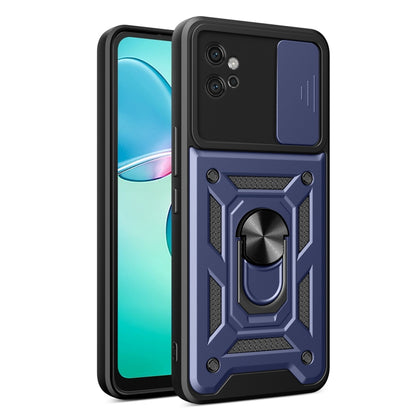 For Motorola Moto G32 Sliding Camera Cover Design TPU Hybrid PC Phone Case(Blue) - Motorola Cases by buy2fix | Online Shopping UK | buy2fix