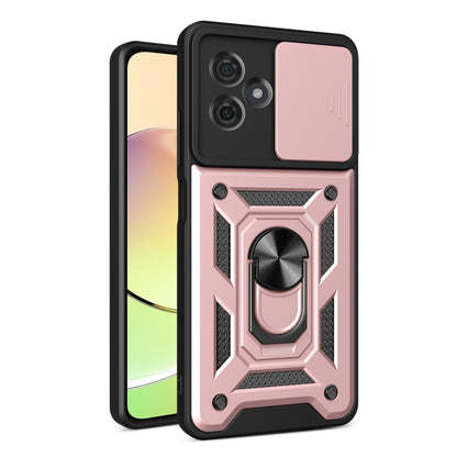 For Motorola Moto G54 5G EU Sliding Camera Cover Design TPU Hybrid PC Phone Case(Rose Gold) - Motorola Cases by buy2fix | Online Shopping UK | buy2fix