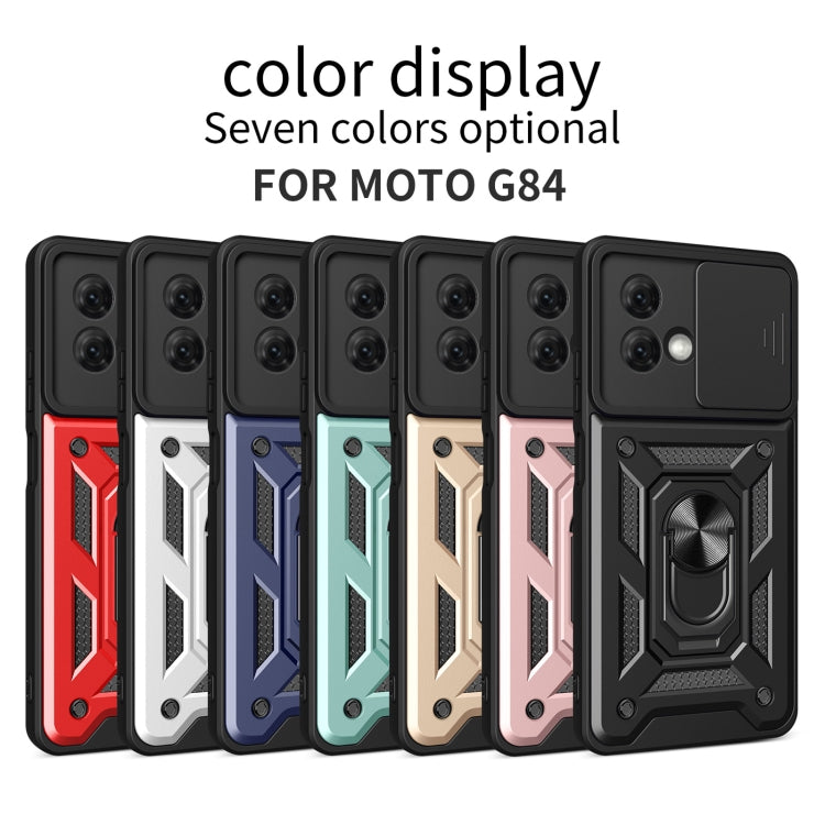 For Motorola Moto G84 Sliding Camera Cover Design TPU Hybrid PC Phone Case(Mint Green) - Motorola Cases by buy2fix | Online Shopping UK | buy2fix