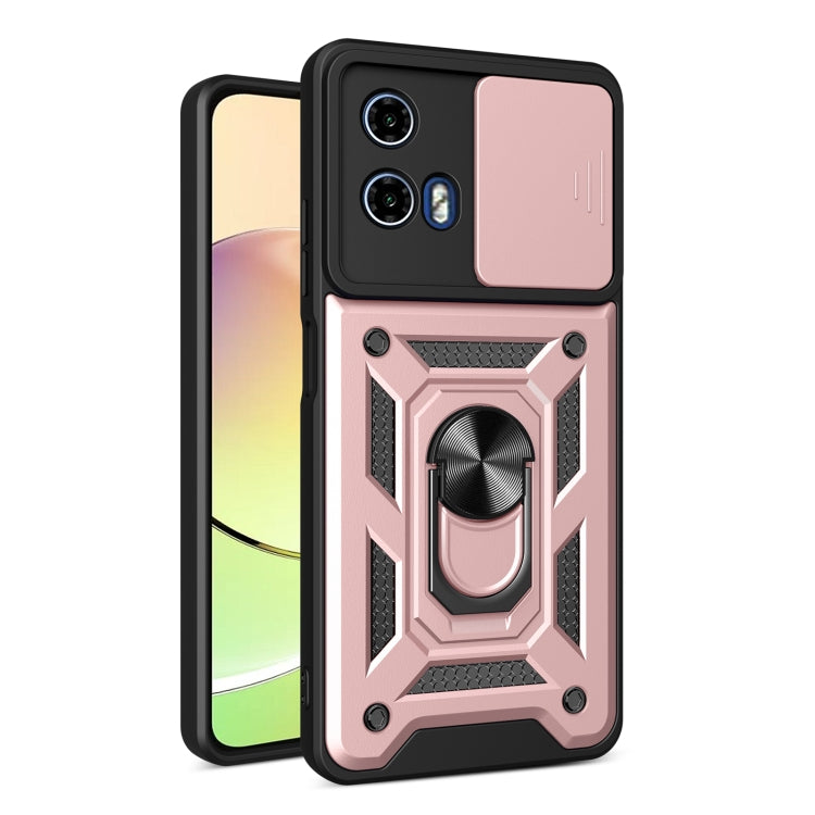 For Motorola Moto G04 / G24 Sliding Camera Cover Design TPU Hybrid PC Phone Case(Rose Gold) - Motorola Cases by buy2fix | Online Shopping UK | buy2fix