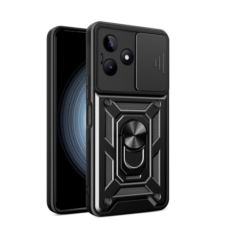 For Realme C53 4G / Narzo N53 4G Sliding Camera Cover Design TPU+PC Phone Case(Black) by buy2fix