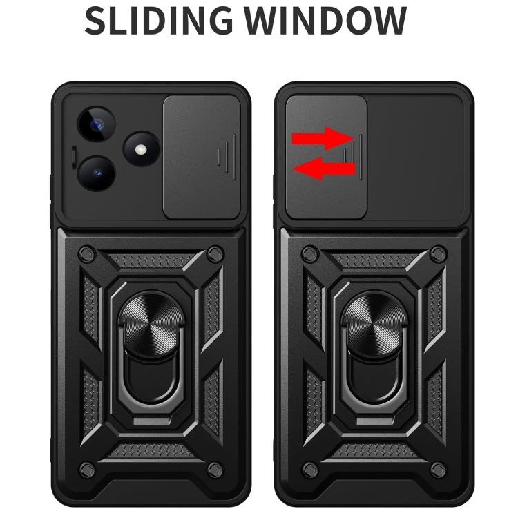 For Realme C53 4G / Narzo N53 4G Sliding Camera Cover Design TPU+PC Phone Case(Black) by buy2fix
