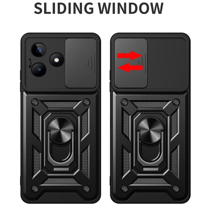 For Realme C53 4G / Narzo N53 4G Sliding Camera Cover Design TPU+PC Phone Case(Black) by buy2fix