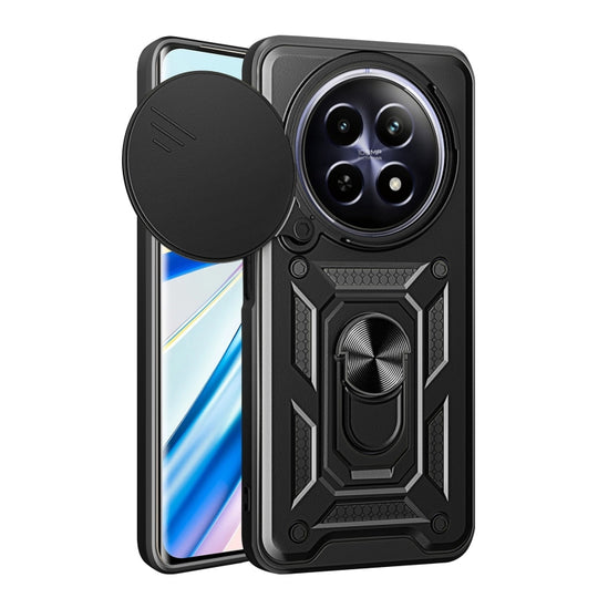 For Realme 12 5G Global Sliding Camera Cover Design TPU+PC Phone Case(Black)